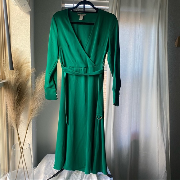 H&M Dresses Hm Satin Wrap Dress Poshmark